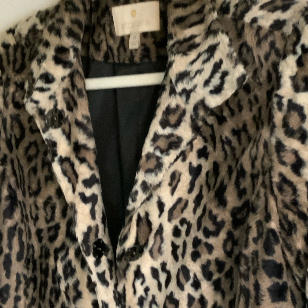 Etcetera Leopard Print Teddy Jacket - image 4